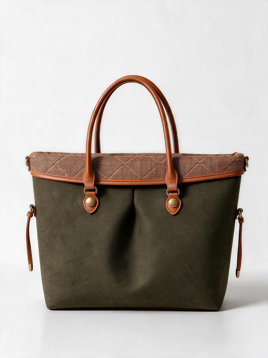 Bazaar Tote — Olive & Cognac