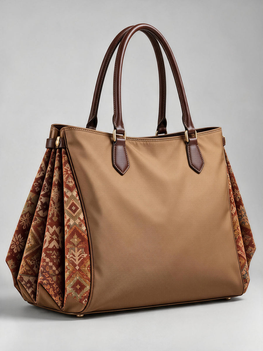 Fold Tote — Camel & Rust
