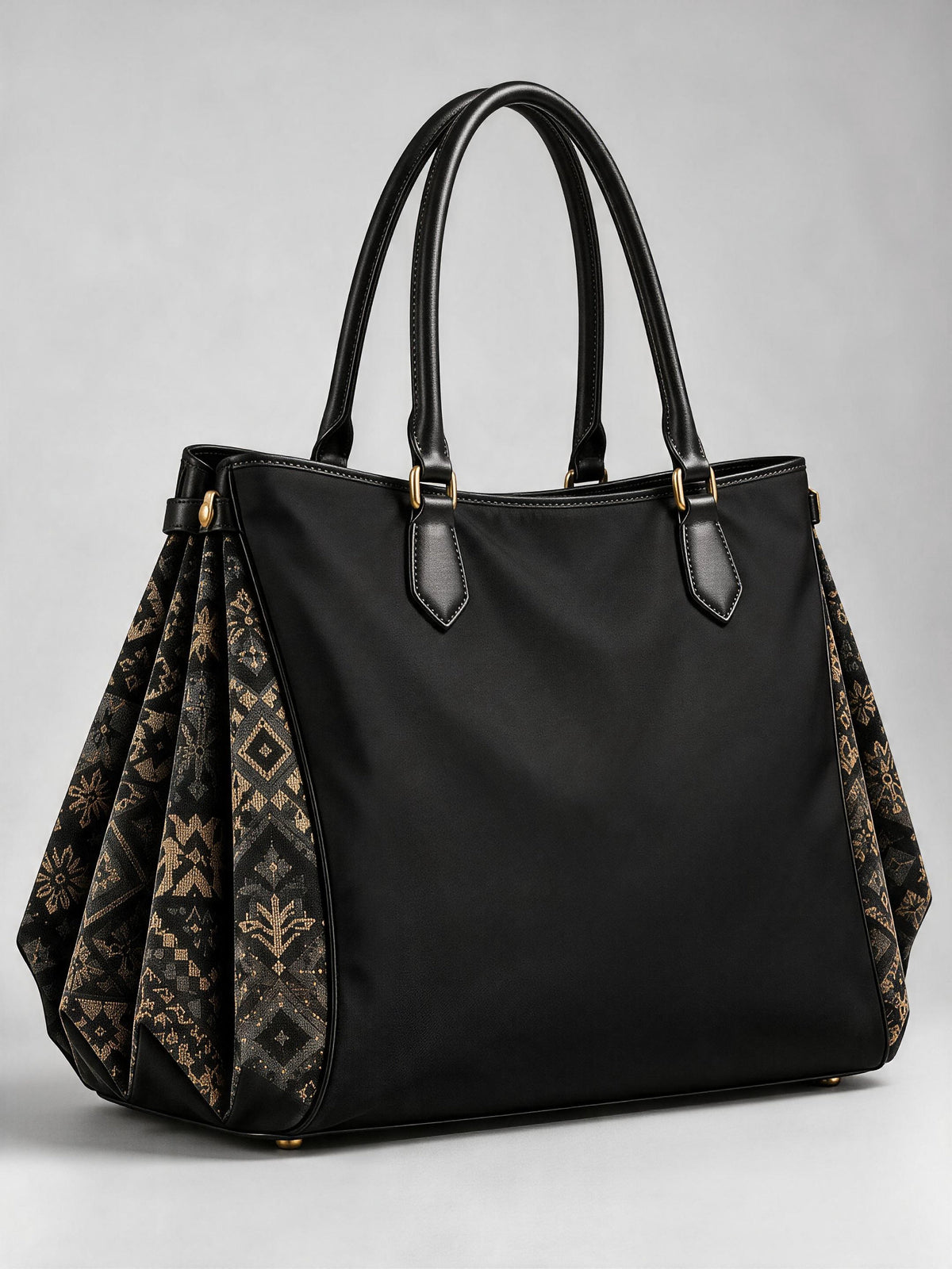 Fold Tote — Black & Gold