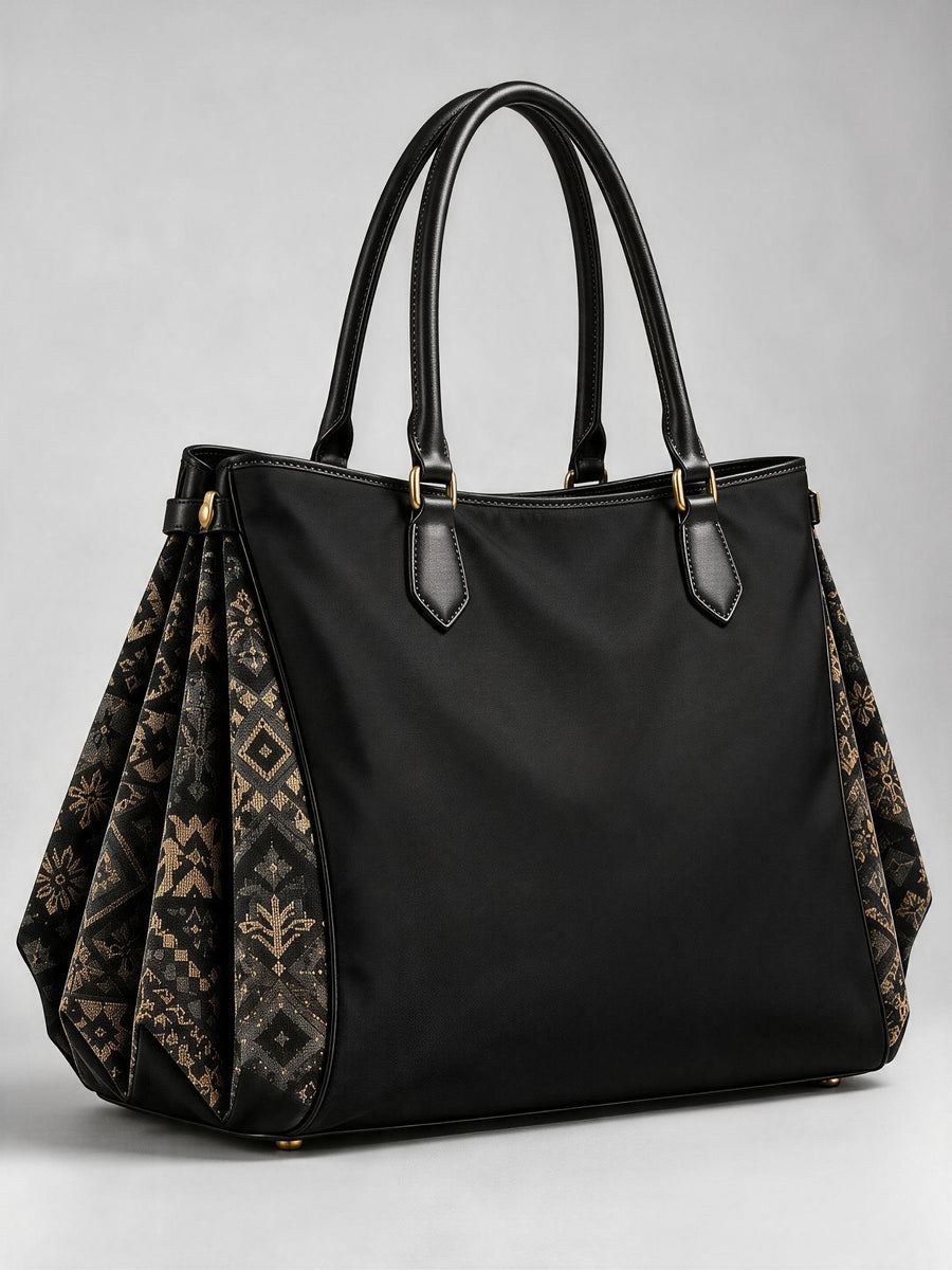 Fold Tote — Black & Gold
